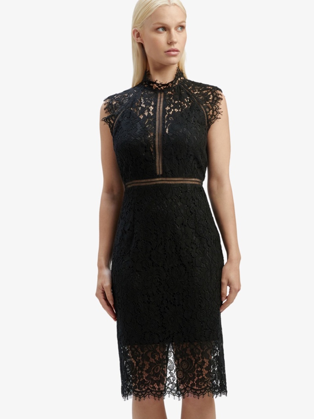 Bardot Sleeveless Lace Midi Dress Teal Medium